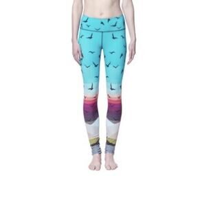 Mara Hoffman Active Climb A Mountain Sun Birds Leggings M Medium